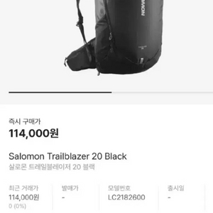 살로몬 트레일블레이저 20 블랙 (LC2182600)