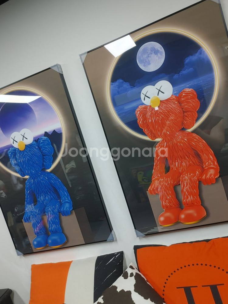 베어브릭 카우스 피규어 세시미스트리트 대형 그림 액자--4