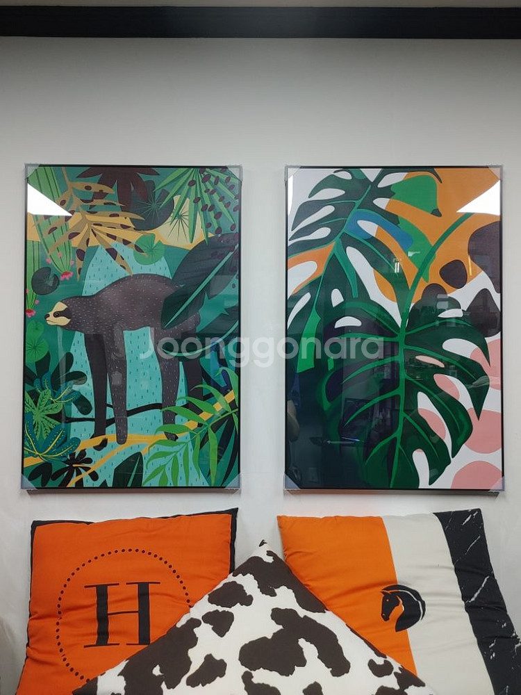 나무늘보 대형 동물그림 동물액자 자연 그림 액자 소품--3