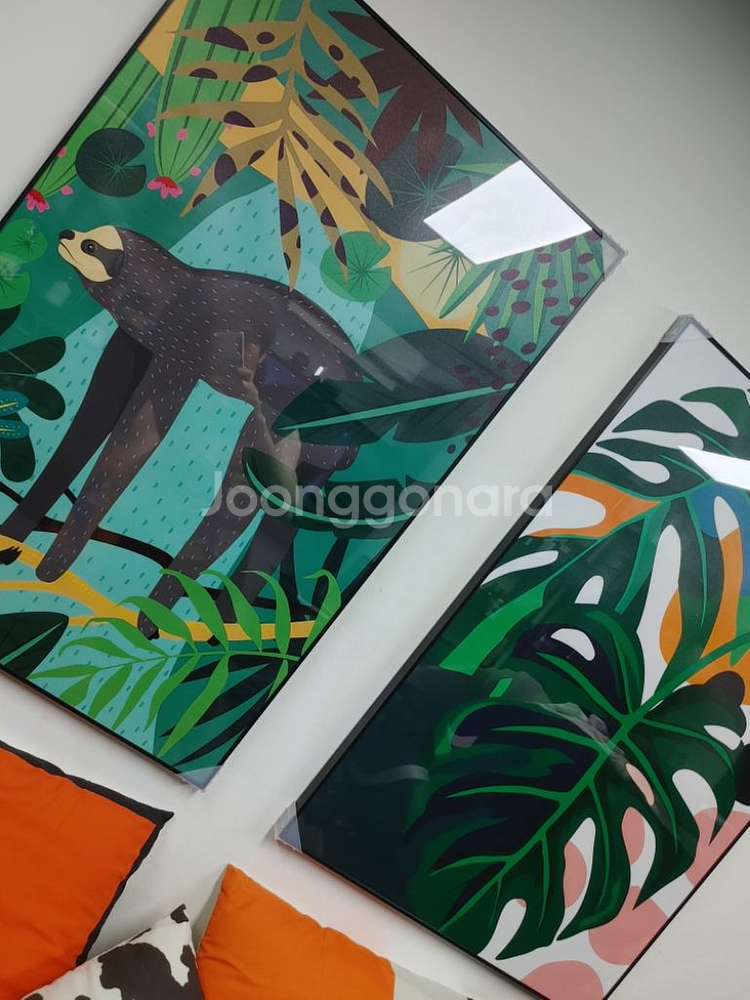 나무늘보 대형 동물그림 동물액자 자연 그림 액자 소품--8