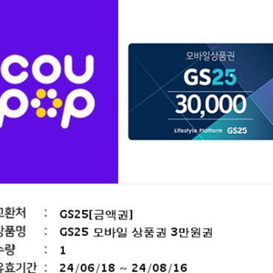 GS25 편의점 3만원권 (기프티콘)