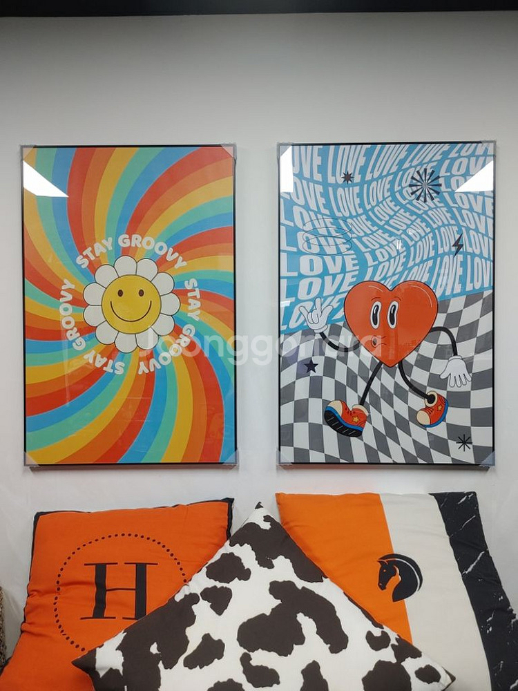 스마일그림 스마일액자 꽃그림 꽃액자 팝아트 그림 액자--7