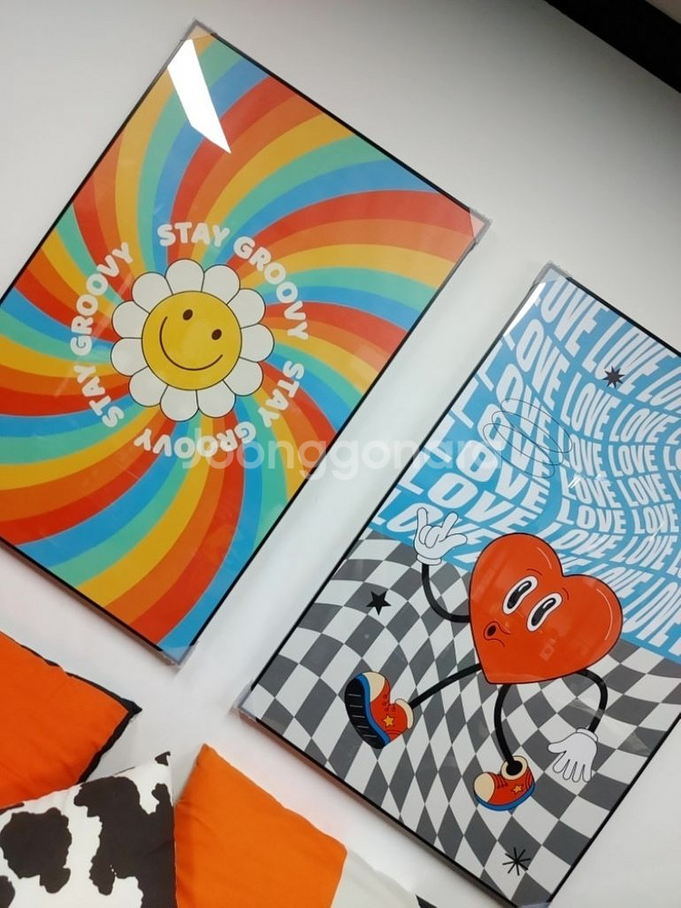 스마일그림 스마일액자 꽃그림 꽃액자 팝아트 그림 액자--5