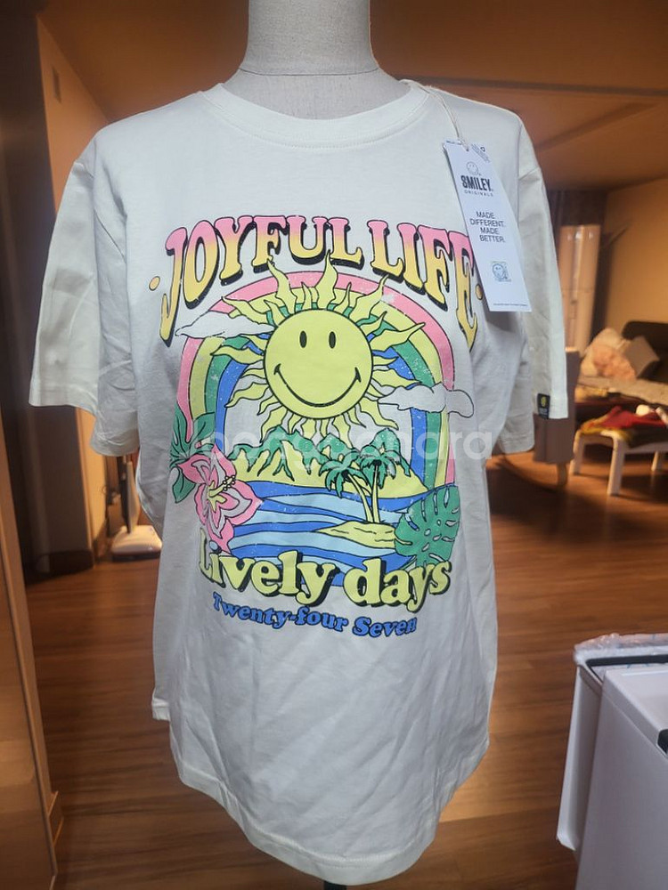 탑텐 이나영 오가닉 스마일 반팔티--3