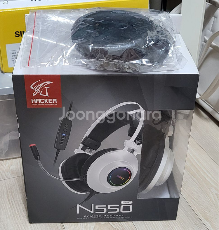 앱코 N550 유선 헤드셋 (화이트) + 이어패드--6