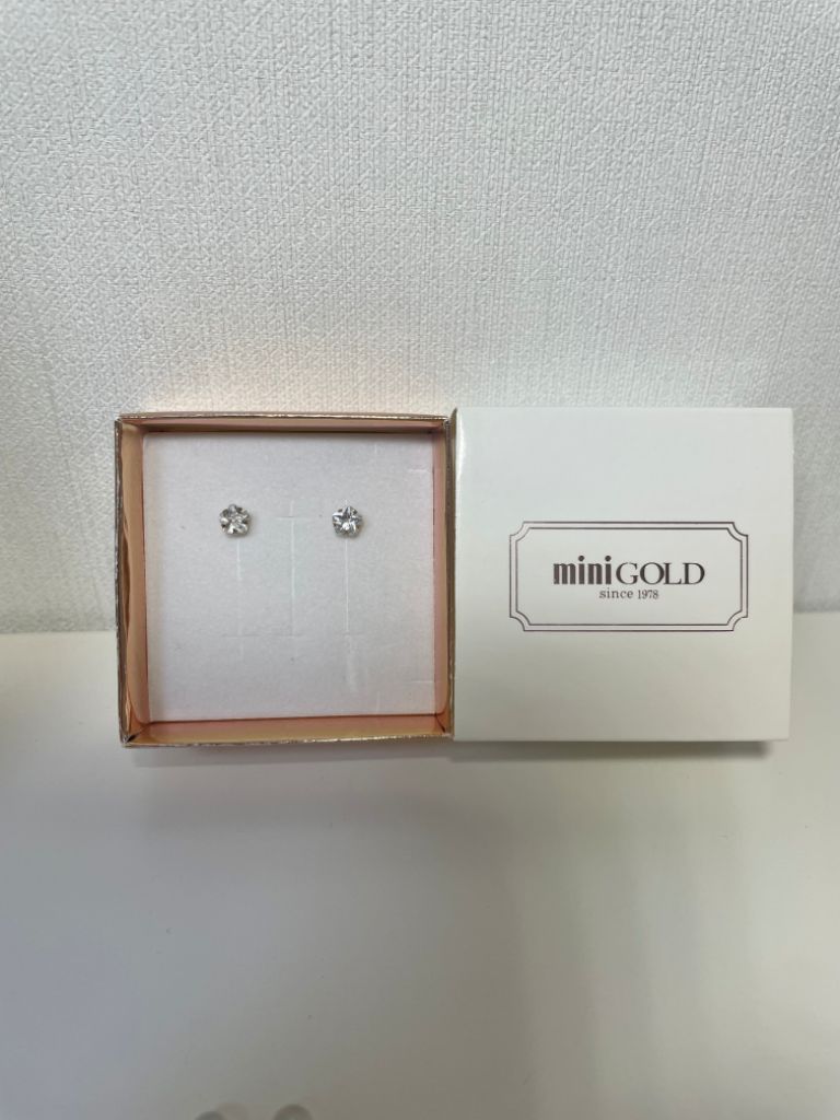 미니골드 14k 화이트 귀걸이 (5mm)