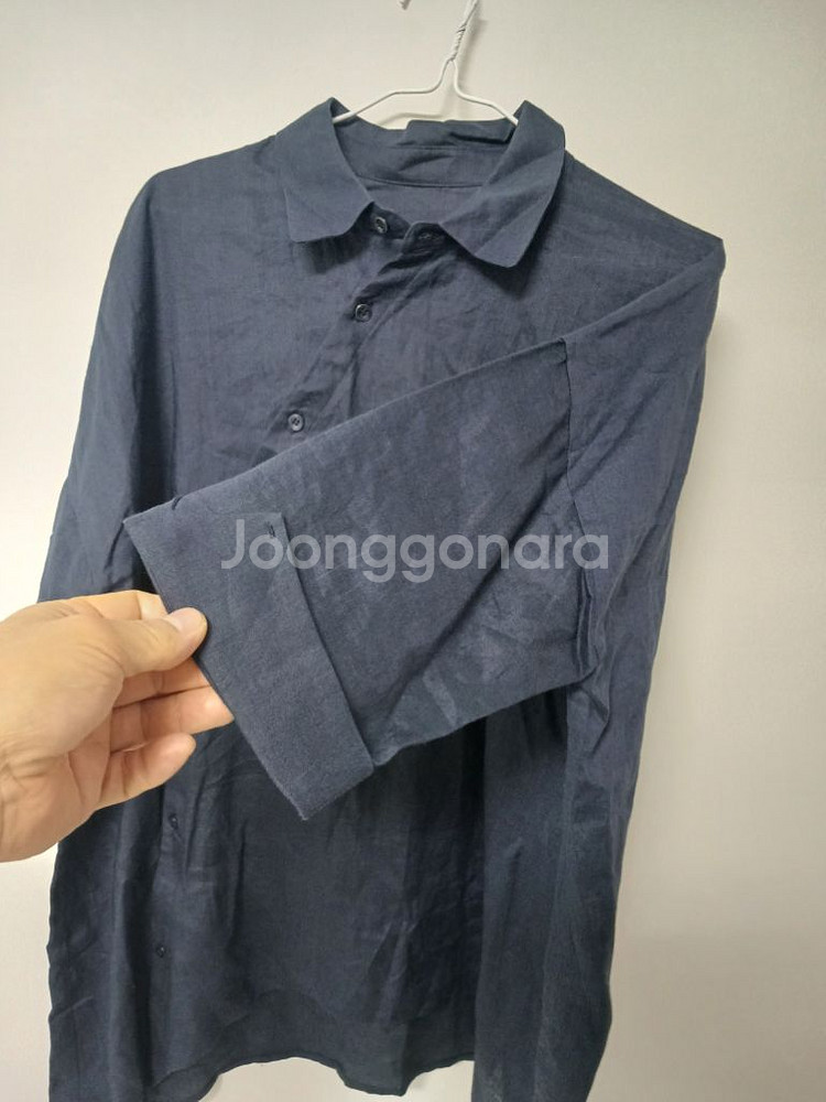여성 마100% 롱 린넨셔츠 (오버핏95-105)--2