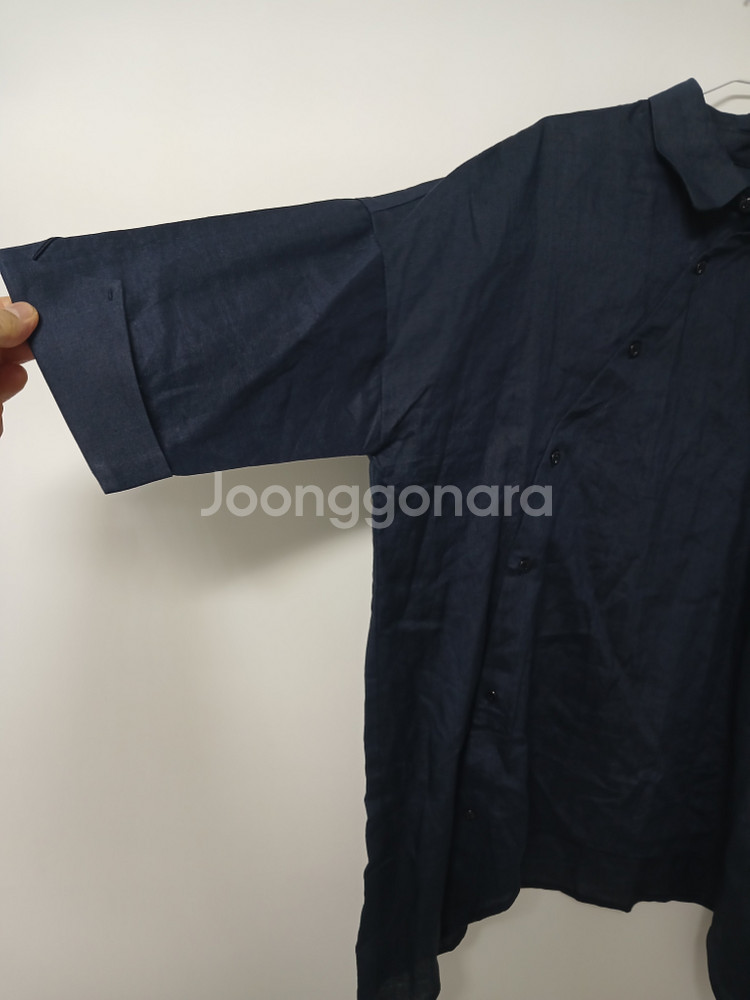 여성 마100% 롱 린넨셔츠 (오버핏95-105)--3