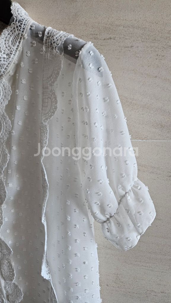 (정품) 숲 레이스 시스루 블라웃--4