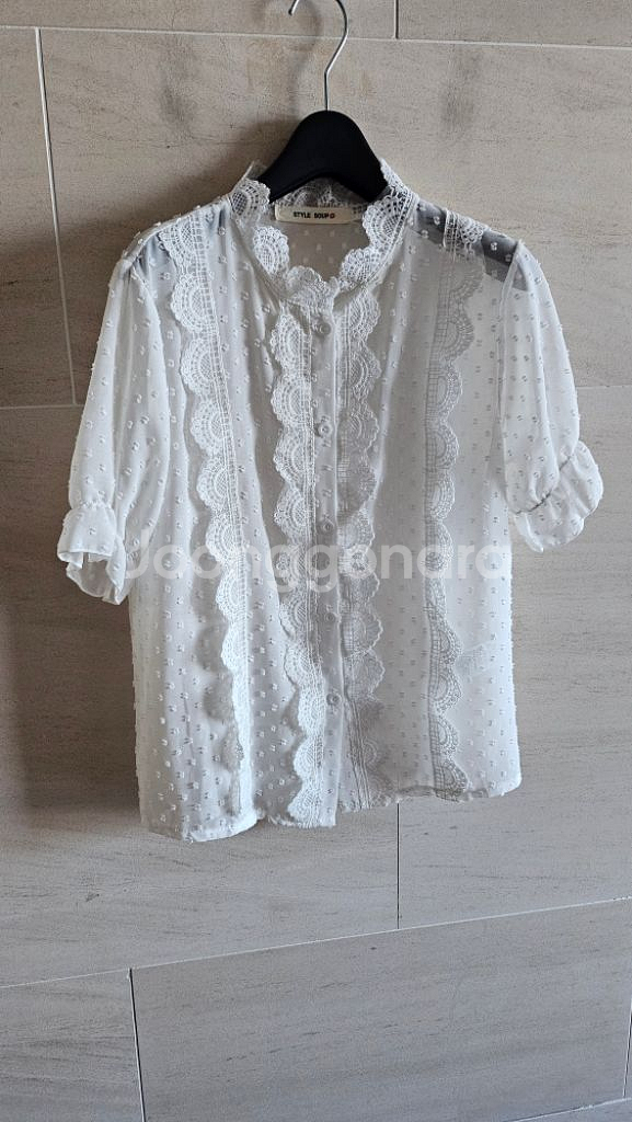 (정품) 숲 레이스 시스루 블라웃--3