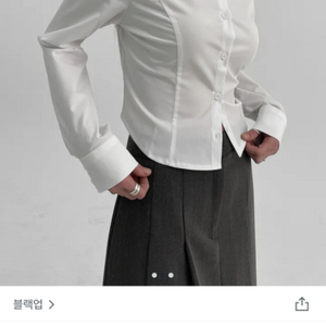 블랙업 샤큰 베이직 크롭 셔츠