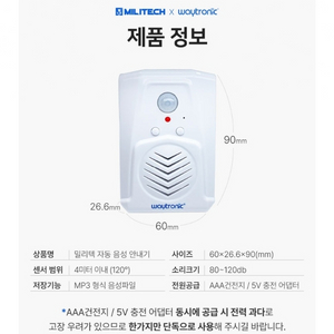 음성안내기 출입문 유도기 안내센서 음성 경보기 모션 동