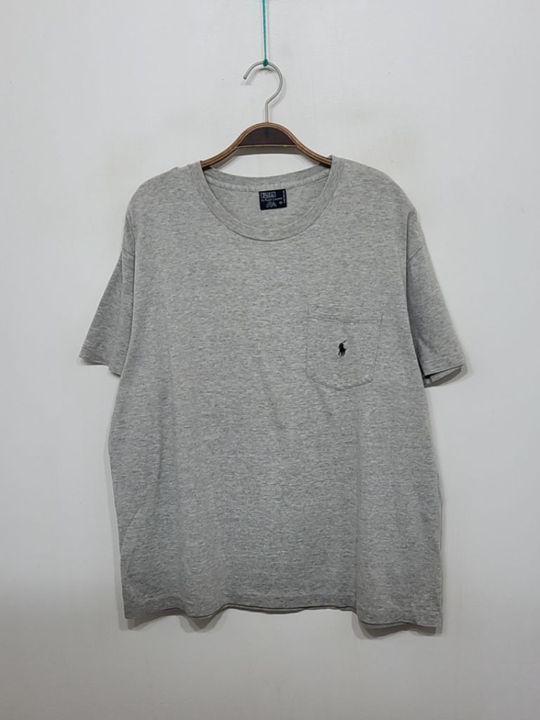 (XL) 랄프로렌 폴로 포켓 반팔티 그레이 로고 티셔츠