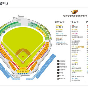 6월27일(목) 한화vs두산전 포수후면석 2연석 양도