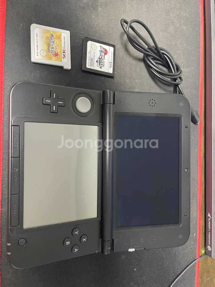 닌텐도 3ds xl 실버 색상+닌텐도 게임칩 2개 판매--2