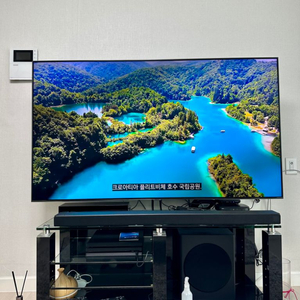 삼성 65인치 4k QLED +사운드바+우퍼