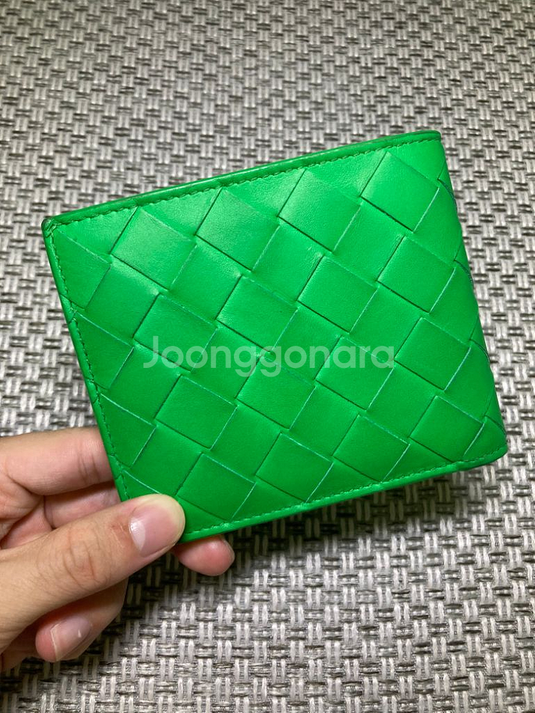 보테가베네타 인트레치아토 반지갑 그린--1