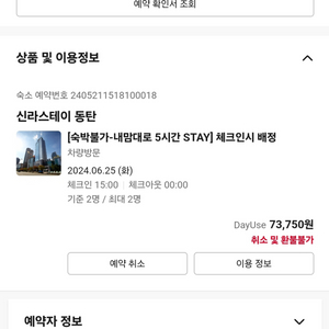 동탄 신라스테이 5시간 대실권