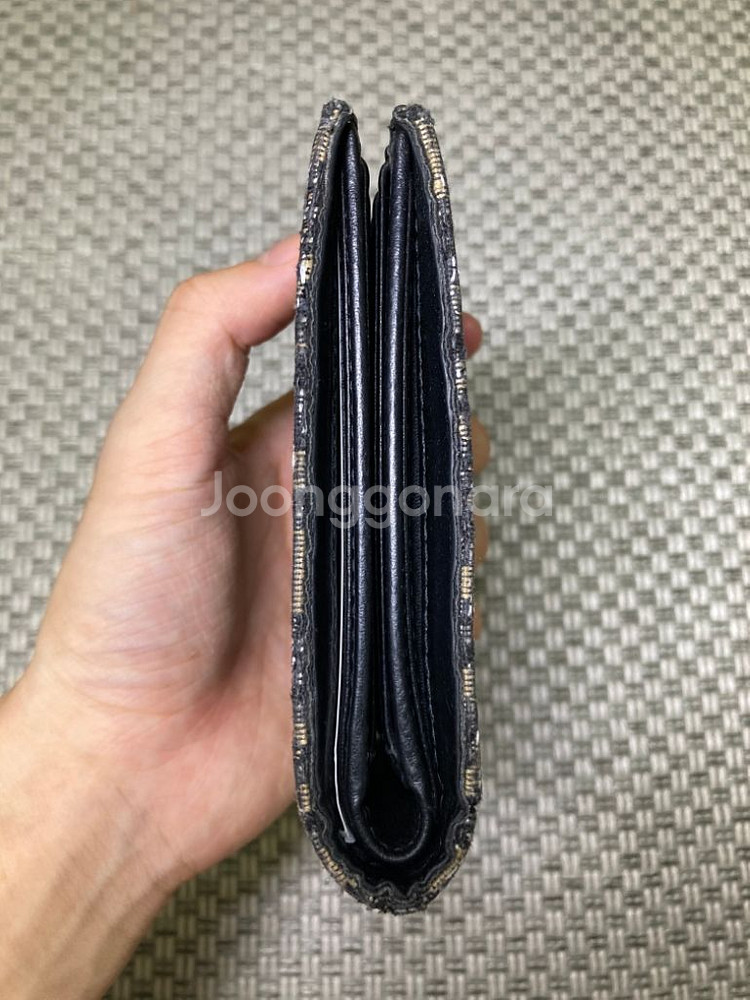 디올 오블리크 반지갑 베이지--3