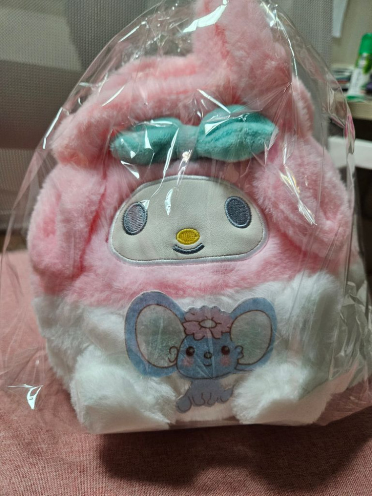 산리오 마이멜로디가방+시나모롤중형2개+쿠루미서비스--1