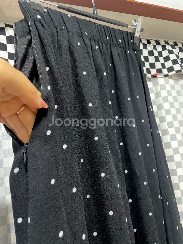 도트 쉬폰 롱스커트:) 밴딩스커트--2