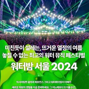워터밤 2024 서울 고양 토요일 2매 정가이하 양도