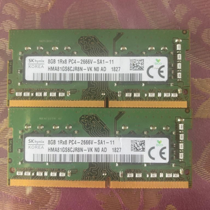 노트북 메모리 하이닉스 ddr4 8gb 두개 16gb