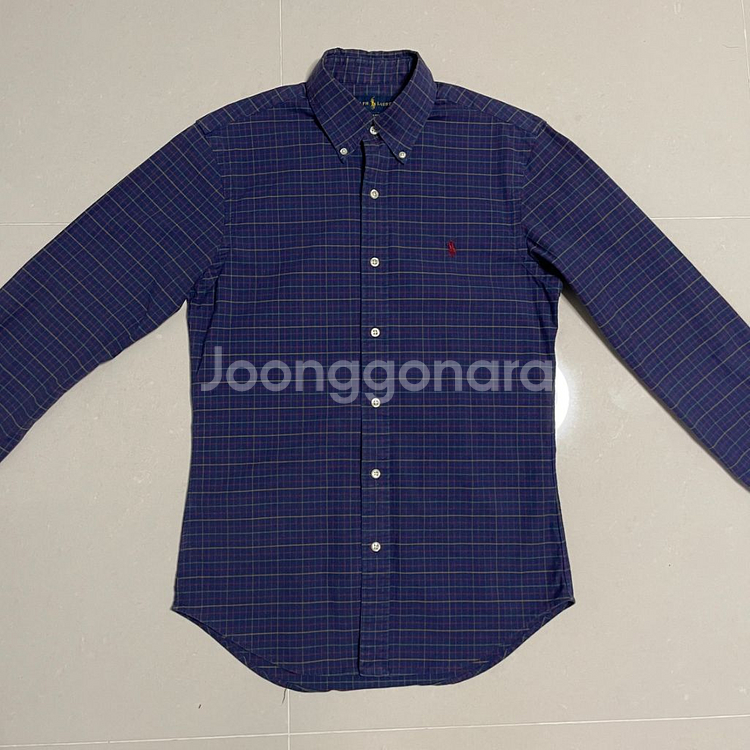 정품 폴로 랄프로렌 스트레치 옥스포드 네이비 체크 셔츠--2