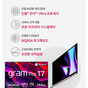 새상품 LG 그램 프로 17Z90SP-GA5CK win