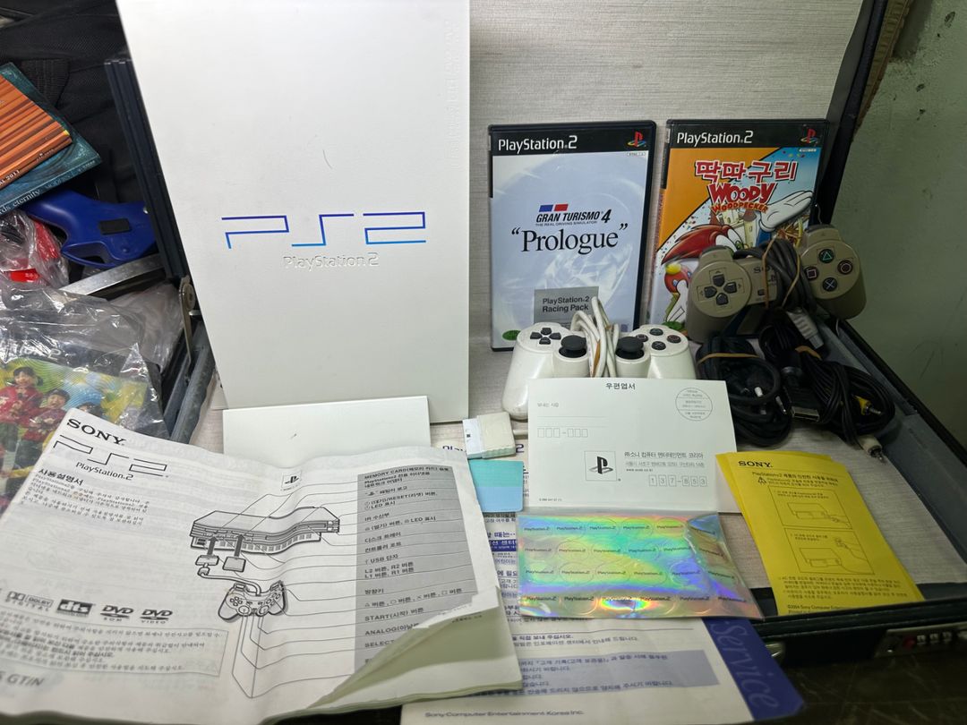 PS2 게임기55005,메모리,게임CD,박스,설명서