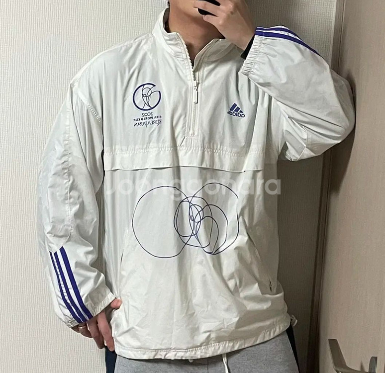 정품 아디다스 2002 월드컵 반집업 바람막이 아노락--1