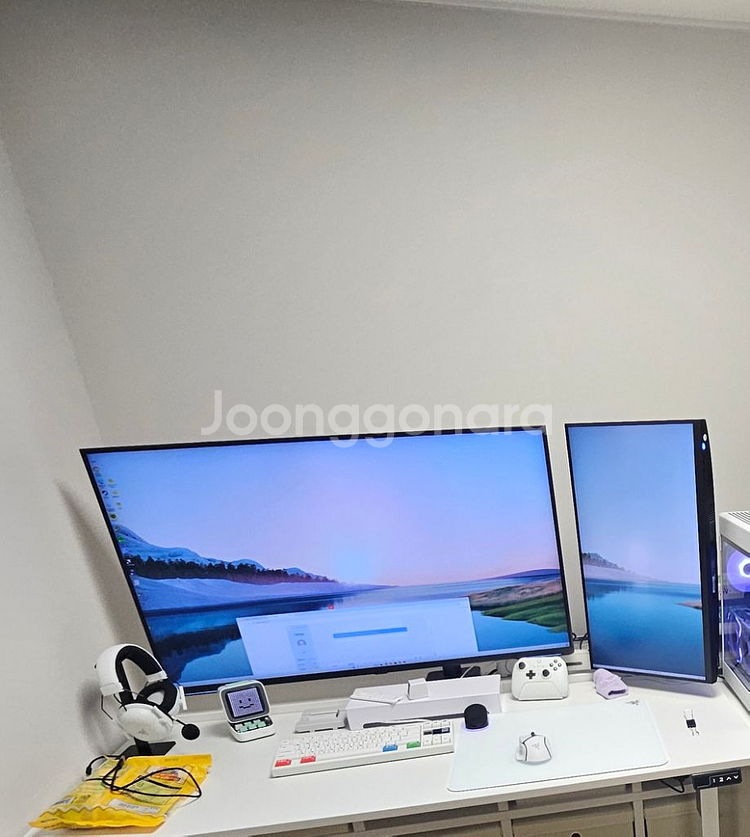 한성 27인치 4k 144hz 모니터 팝니다. 모니터암--3