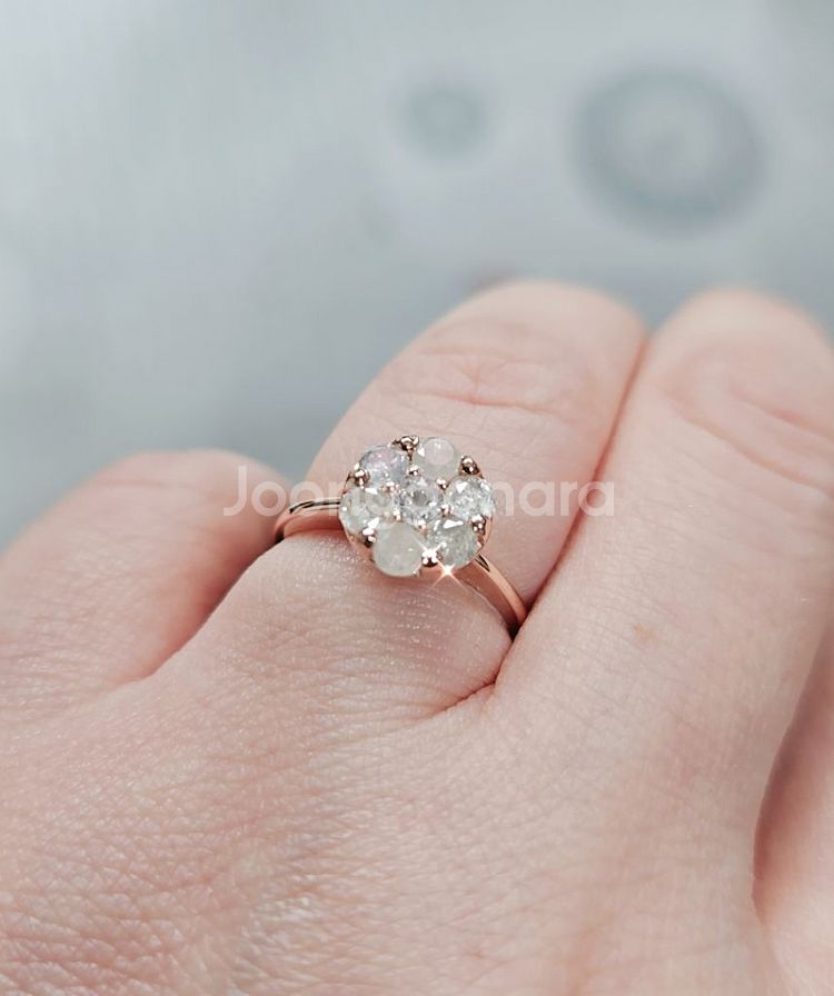 14k 로즈골드 아이스 러프다이아 0.7ct 반지 9호--2