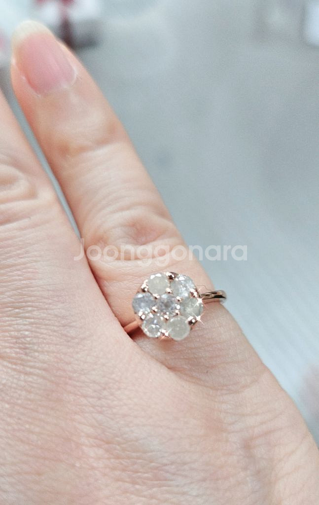 14k 로즈골드 아이스 러프다이아 0.7ct 반지 9호--3