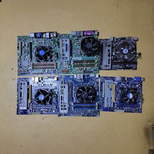 컴퓨터 메인보드+CPU+램 6개 일괄판매 (앰프 모니터