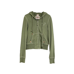 True religion green hoodie