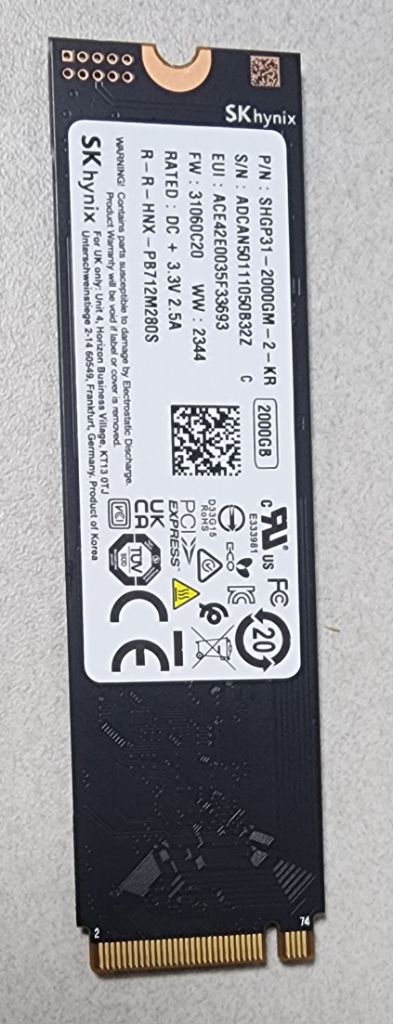 2tb ssd 팝니다.