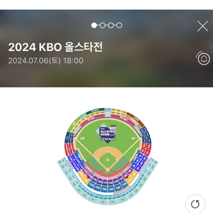 KBO 올스타전 7/6 412구역 2연석 양도