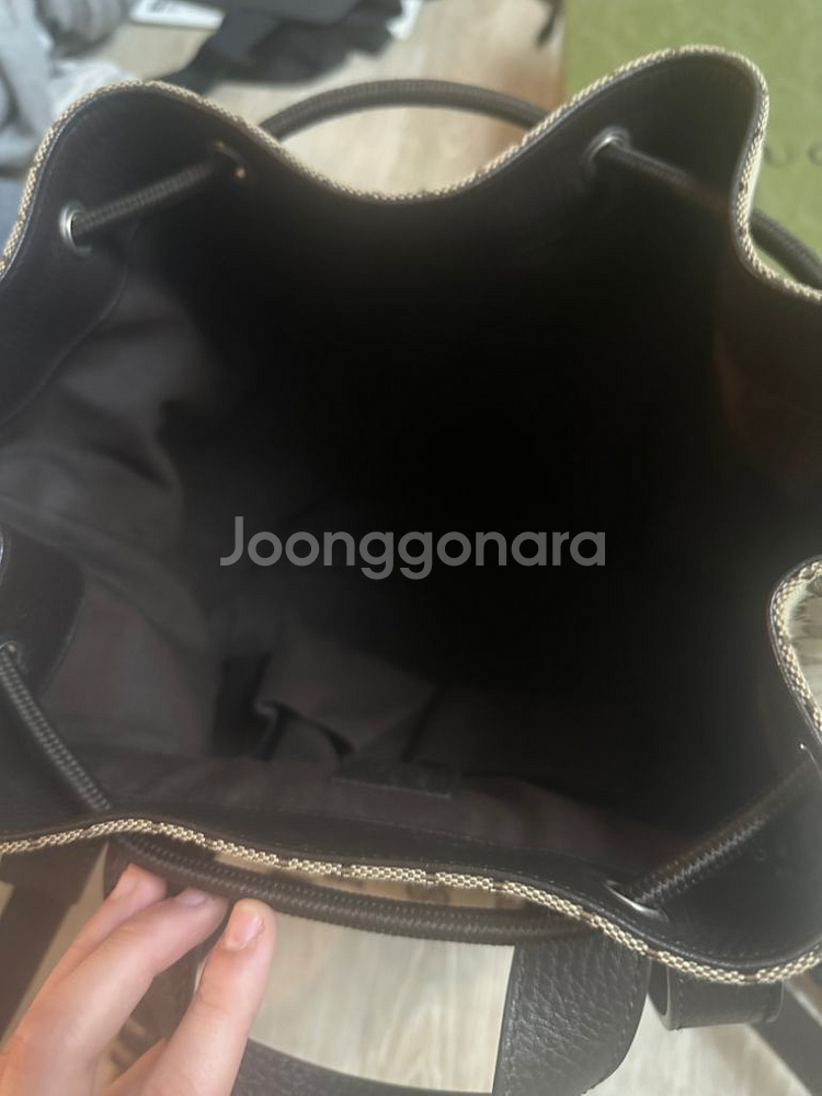 구찌 GG 수프림 캔버스 드로우스트링 복조리 백팩--5
