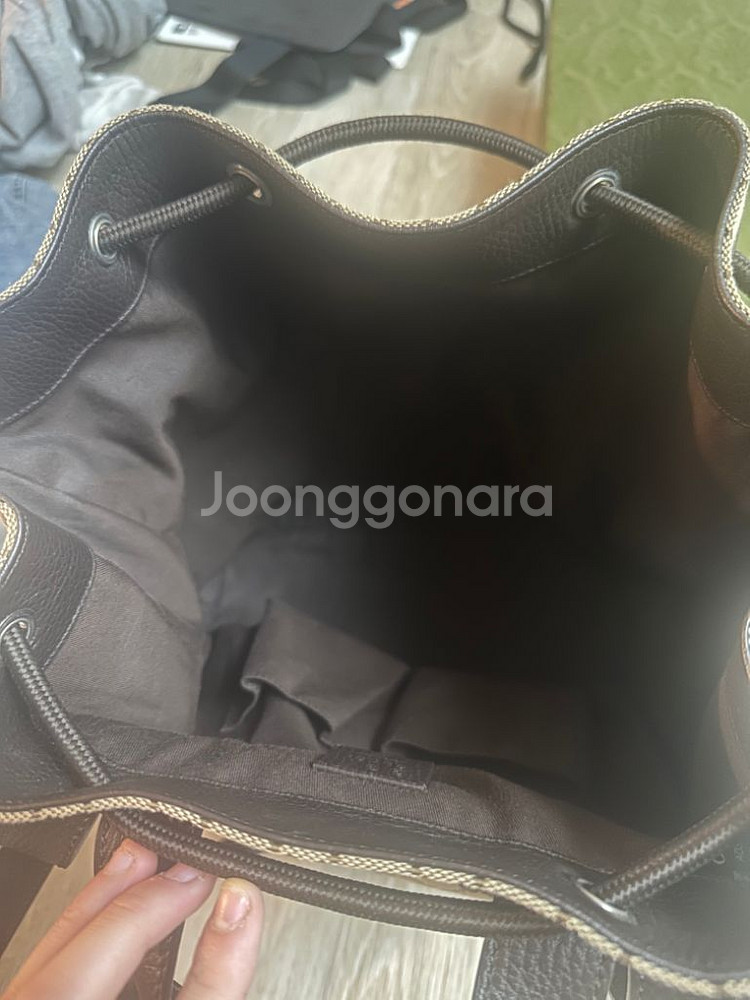 구찌 GG 수프림 캔버스 드로우스트링 복조리 백팩--4