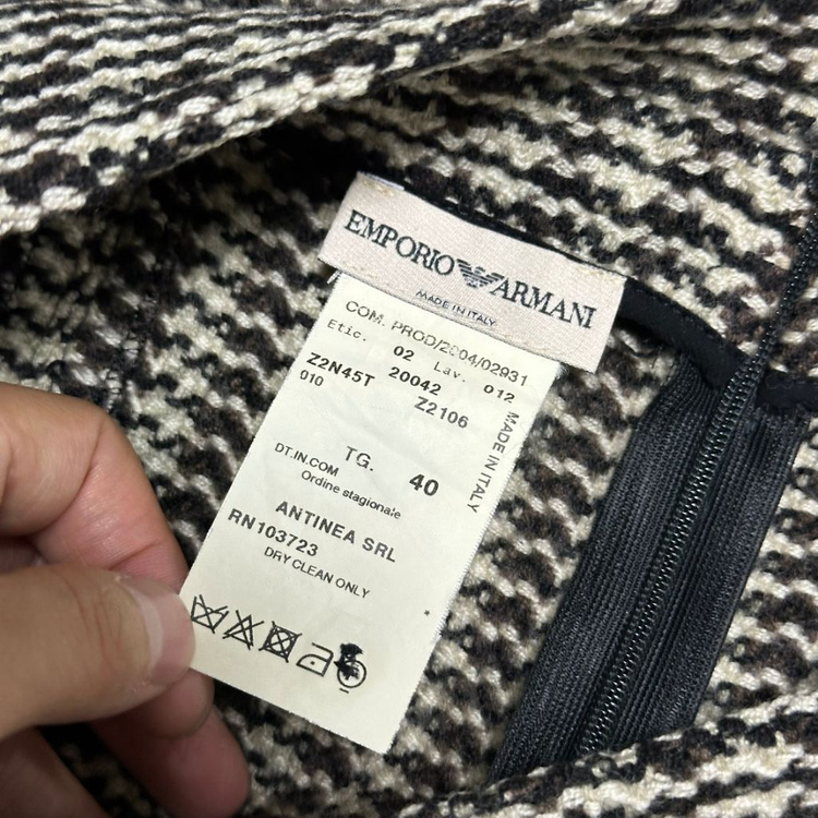 엠포리오 아르마니 트위드 울 스커트--6