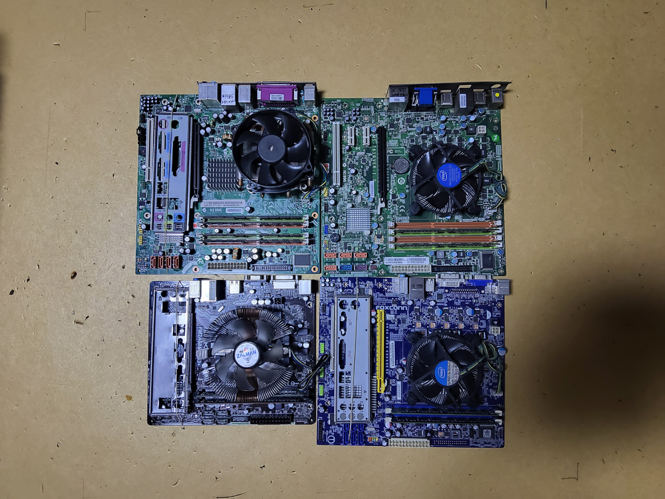 컴퓨터 메인보드+CPU+램 4개 일괄판매 (앰프 모니터