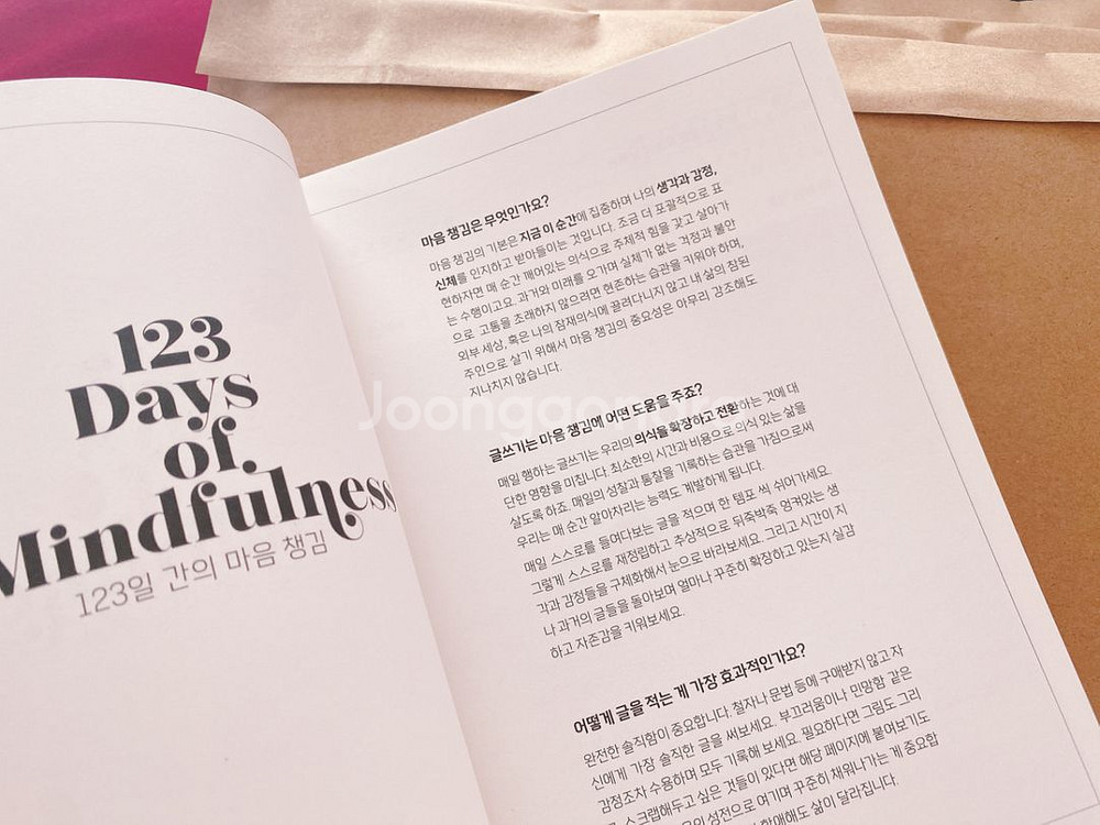 [미개봉] 123일의 마음챙김 노트, 감정 다루는 법--2
