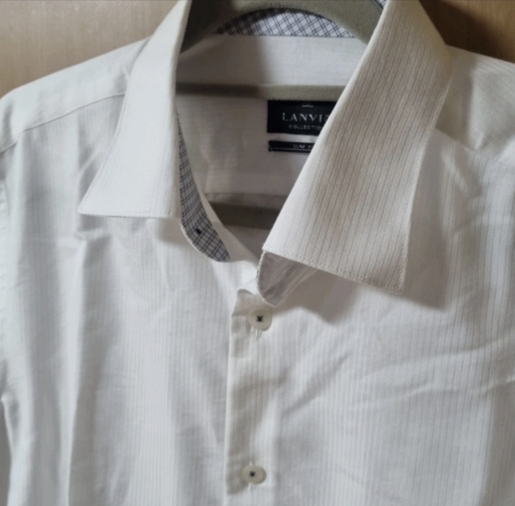 랑방 남성 화이트 셔츠 슬림핏 100사이즈 미착용품