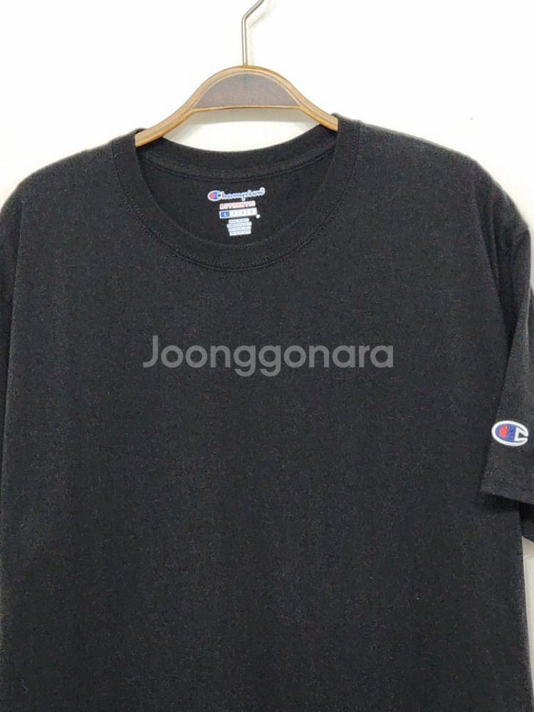 (M) 챔피온 반팔티 블랙 무지 챔피언 면티셔츠--1