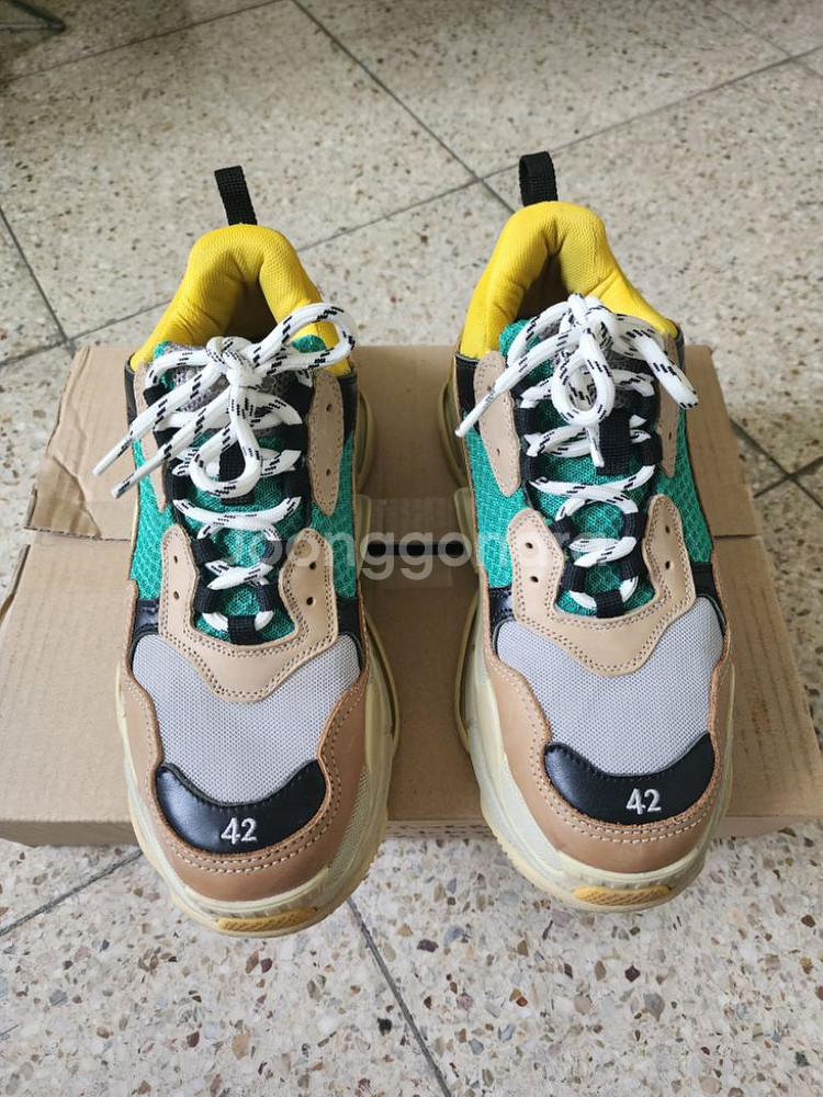 발렌시아가 남자 신발 트리플 그린--0