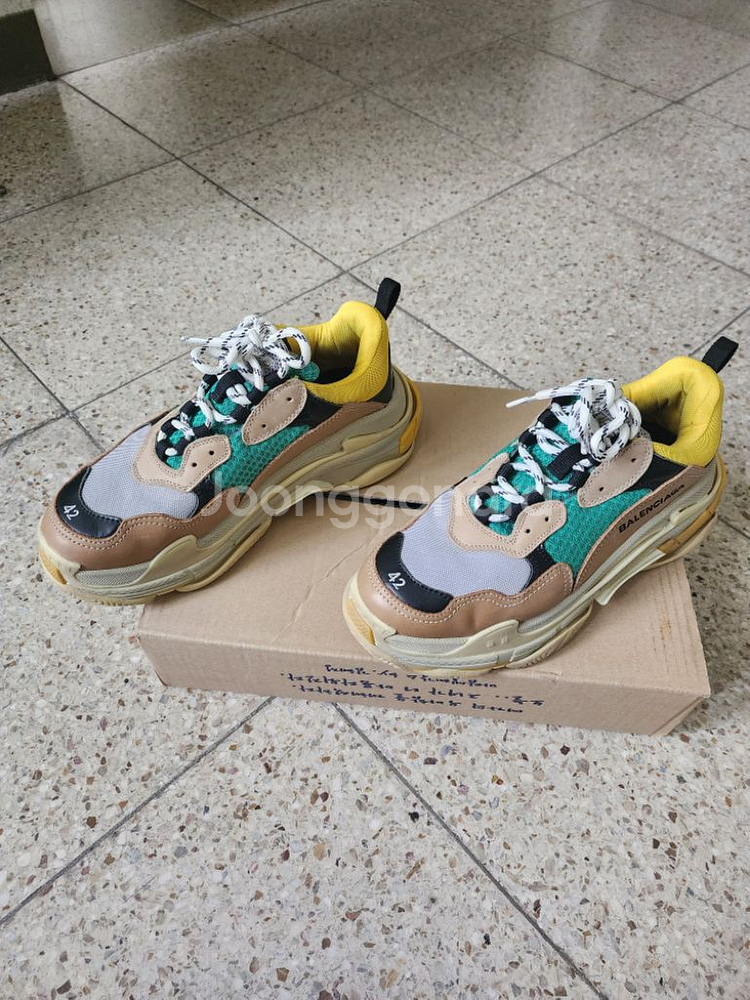 발렌시아가 남자 신발 트리플 그린--1