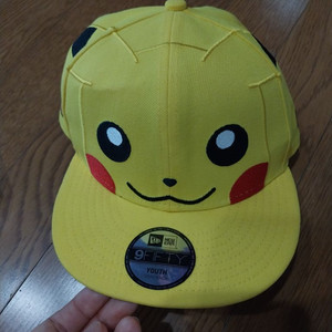 반값택포미착용뉴에라 포켓몬 피카츄 키즈 스냅백 옐로