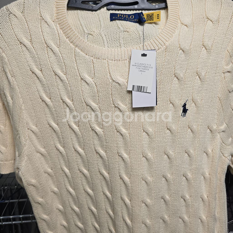 폴로 케이블 반팔 니트 판매합니다--0