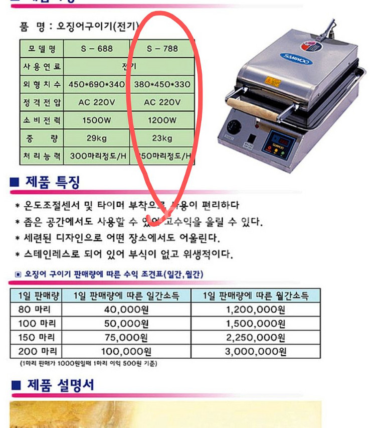 삼우 버터오징어구이기 S-788--3